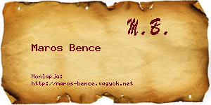 Maros Bence névjegykártya